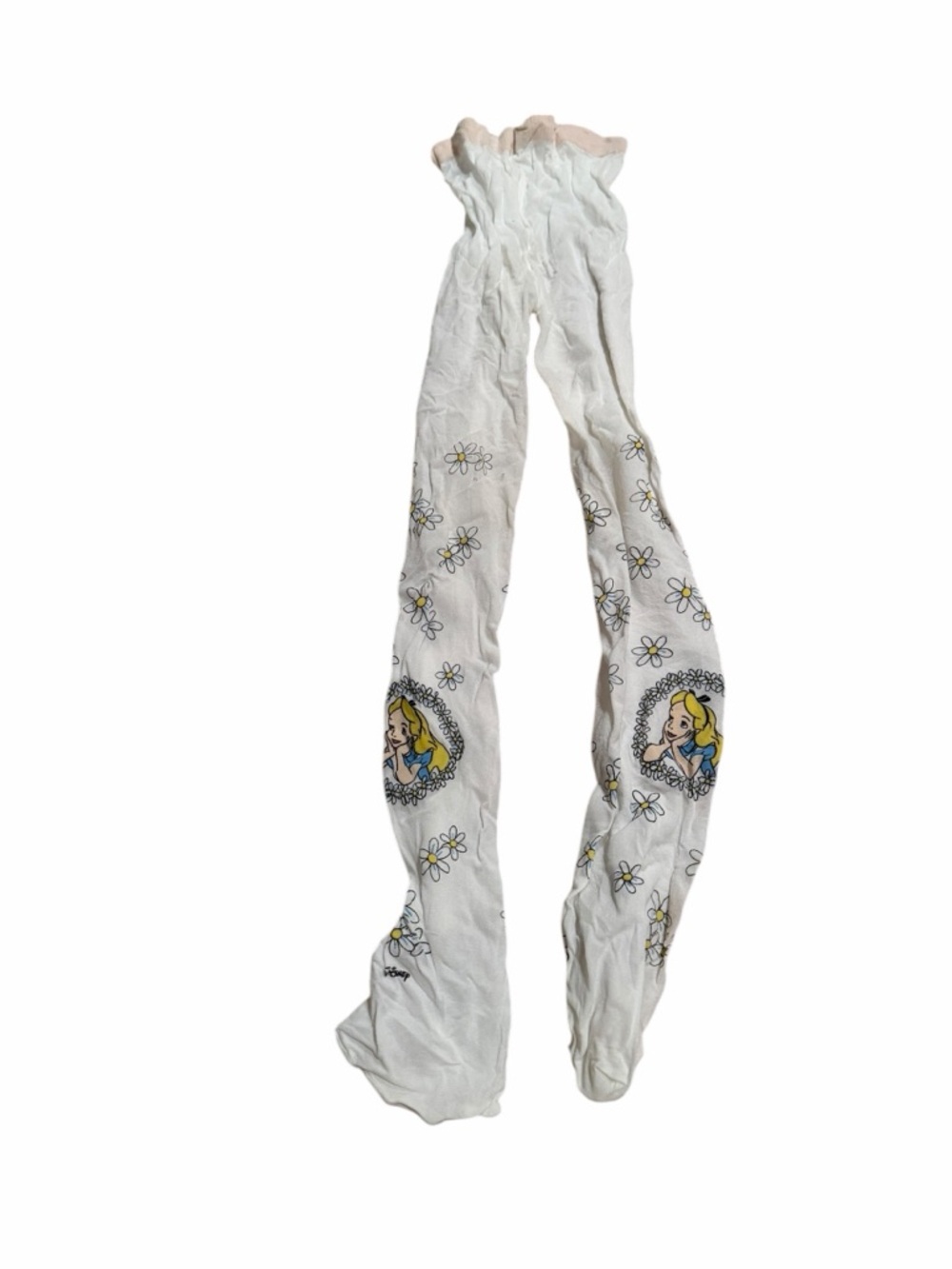 Vintage 90s Alice in Wonderland Toddler Girls Stockings Disney 1990s